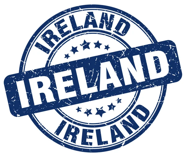 爱尔兰蓝色磨碎圆形老式橡皮图章。爱尔兰邮票。爱尔兰圆形邮票。爱尔兰格格邮票。爱尔兰.爱尔兰年份邮票. — 图库矢量图片