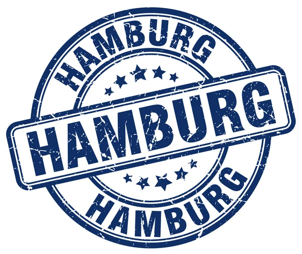 Hamburg blau Grunge runde Vintage Stempel. Hamburger Briefmarke. Hamburger Rundmarke. Hamburger Grunge-Stempel. Hamburg.Hamburg Vintage-Stempel. — Stockvektor