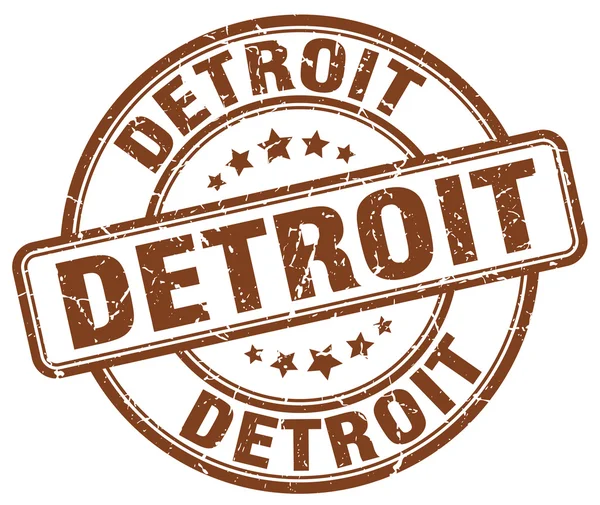 Detroit brown grunge round vintage rubber stamp.Detroit stamp.Detroit grunge stamp.Detroit.Detroit vintage stamp . — Vector de stock