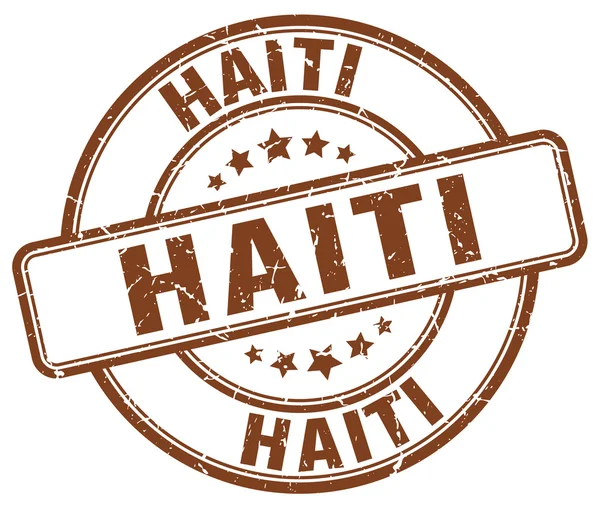 Haitská hnědá grunge kolem starožitného razítka. Na Haiti. Na Haiti kulaté razítko. Na Haiti se nachází razítko. Haiti. Značka Haiti. — Stockový vektor
