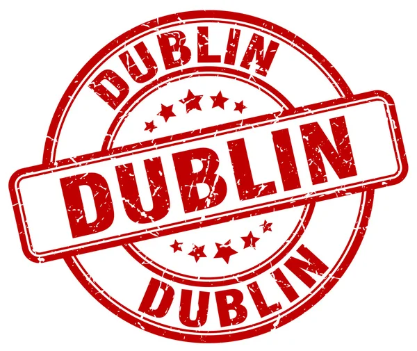 Dublin red grunge round vintage rubber stamp.Dublin stamp.Dublin round stamp.Dublin grunge stamp.Dublin.Dublin vintage stamp. — Stock Vector