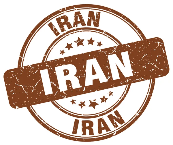 Iran marrone grunge rotondo timbro di gomma vintage .Iran timbro rotondo.Iran grunge stamp.Iran.Iran timbro vintage . — Vettoriale Stock
