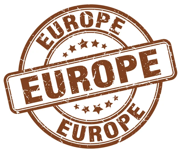 Ευρώπη καφέ γκραντζ γύρο vintage καουτσούκ σφραγίδα. Ευρώπη σφραγίδα. Europe. Ευρώπη vintage σφραγίδα. ΕΥΡΩΠΗ. — Διανυσματικό Αρχείο