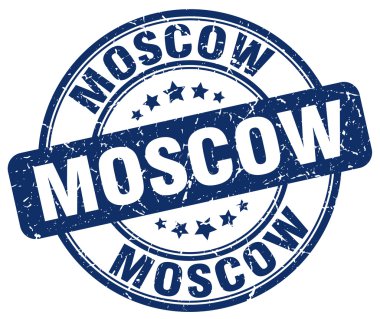 Moskova mavi grunge yuvarlak vintage kauçuk damga. Moskova damgası. Moskova yuvarlak damgası. Moskova grunge damgası. Moscow.Moscow vintage damgası.