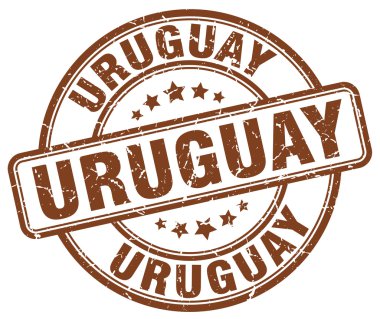Uruguay kahverengi grunge yuvarlak vintage kauçuk damga. Uruguay damgası. Uruguay yuvarlak damgası. Uruguay grunge damgası. Uruguay.Uruguay vintage damga.