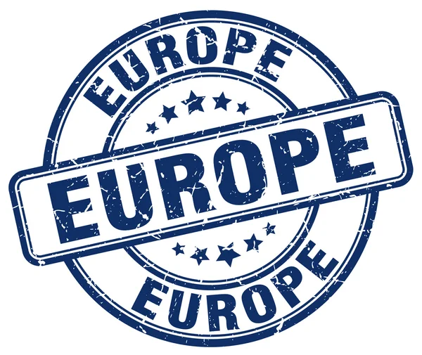 Európa kék grunge forduló Vintage gumibélyegző. Europe bélyeg. Europe kerek bélyeg. Europe grunge bélyeg. Europe. Europe Vintage bélyeg. — Stock Vector