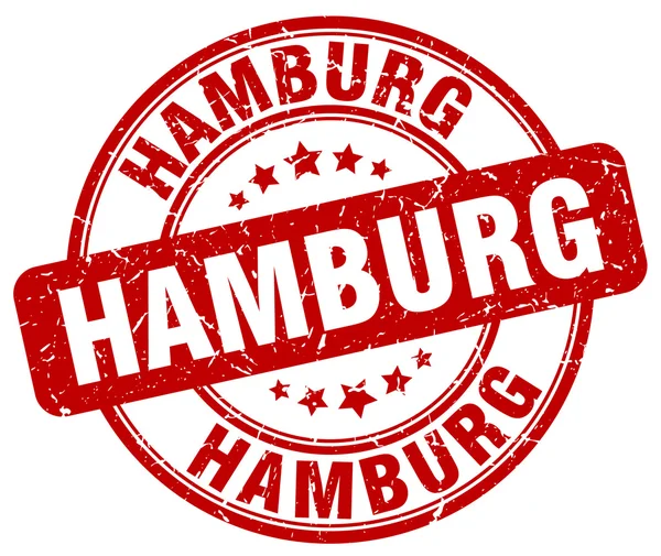 Hamburg rot Grunge runde Vintage Stempel. Hamburger Briefmarke. Hamburger Rundmarke. Hamburger Grunge-Stempel. Hamburg.Hamburg Vintage-Stempel. — Stockvektor