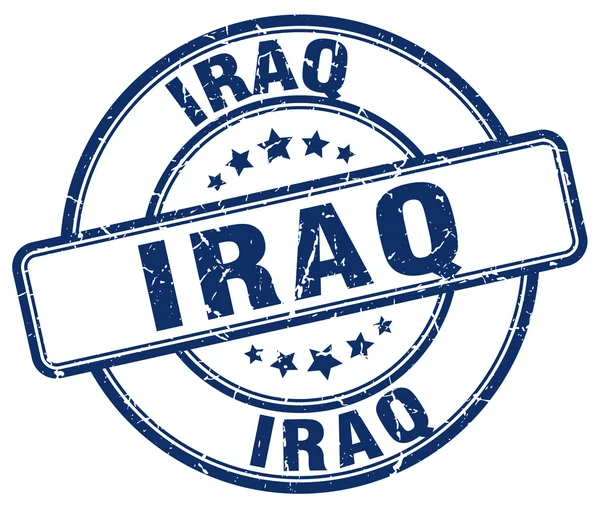 Irak blauwe grunge ronde Vintage rubber stempel. Irak stempel. Irak ronde stempel. Irak Grunge stempel. Irak. Irak Vintage stempel. — Stockvector