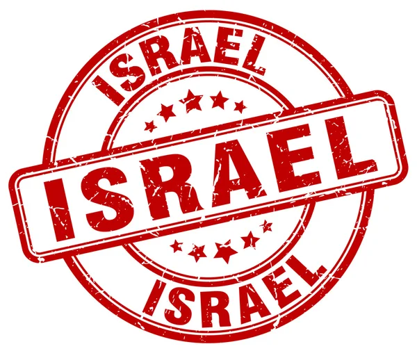 Israel red grunge round vintage rubber stamp.Israel stamp.Israel round stamp.Israel grunge stamp.Israel.Israel vintage stamp. — Stock Vector