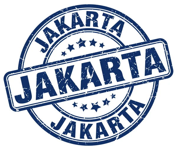Jakarta blue grunge round vintage rubber stamp.Jakarta stamp.Jakarta round stamp.Jakarta grunge stamp.Jakarta.Jakarta vintage stamp. - Stok Vektor