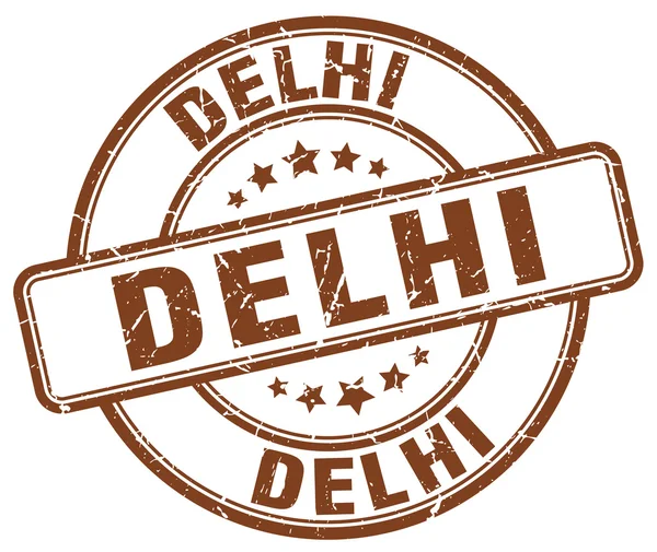 Delhi bruin grunge ronde Vintage rubber stempel. Delhi stempel. Delhi ronde stempel. Delhi grunge stempel. Delhi. Delhi Vintage stempel. — Stockvector