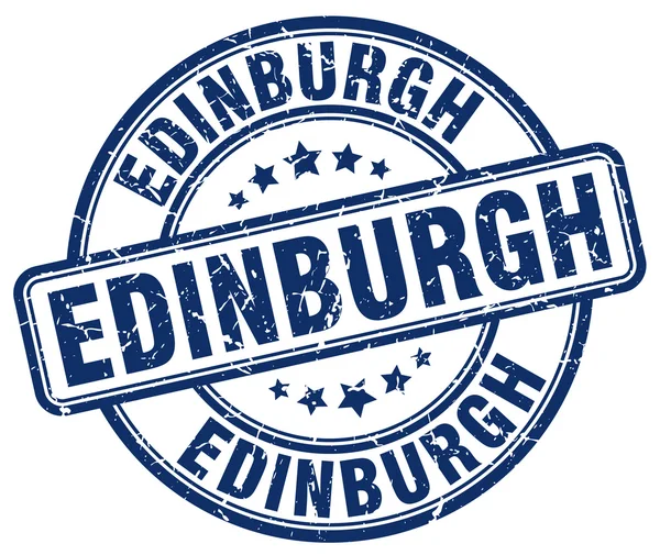 Эдинбургская синяя гравировка круглая винтажная резиновая штамп. Эдинбургская гравировка круглая штамп. Эдинбургская гравировка винтажная марка . — стоковый вектор