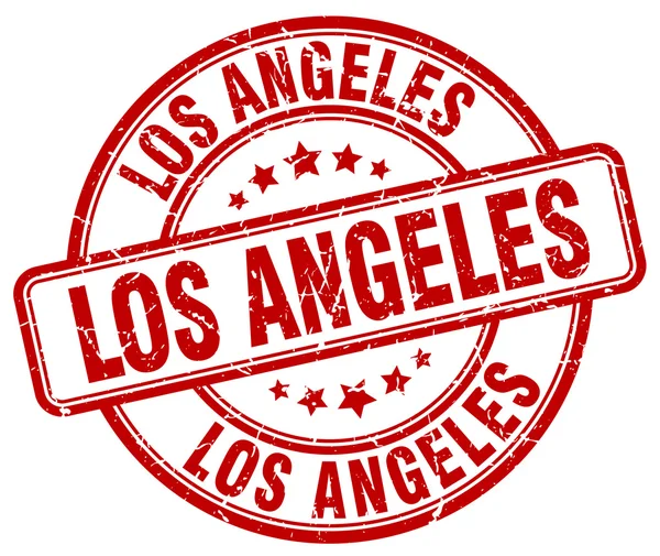 Los Angeles red grunge round vintage rubber stamp.Los Angeles stamp.Los Angeles round stamp.Los Angeles grunge stamp.Los Angeles.Los Angeles vintage stamp. — Stock Vector