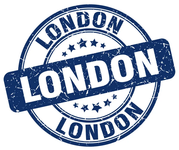London kék grunge forduló Vintage gumibélyegző. Londoni bélyeg. Londoni kerek bélyeg. Londonban grunge pecsét. London. London Vintage bélyegző. — Stock Vector