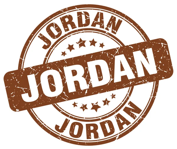 Jordan brown grunge round vintage rubber stamp.Jordan stamp.Jordan round stamp.Jordan grunge stamp.Jordan.Jordan vintage stamp. — Archivo Imágenes Vectoriales