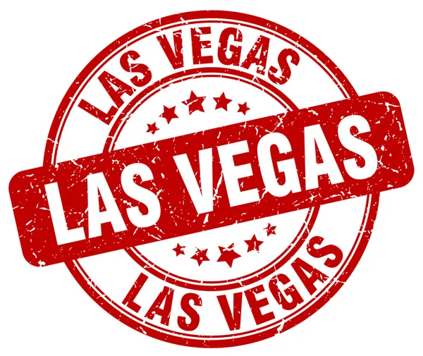 Las Vegas red grunge round vintage rubber stamp.Las Vegas stamp.Las Vegas round stamp.Las Vegas grunge stamp.Las Vegas.Las Vegas vintage stamp. — Stockvector