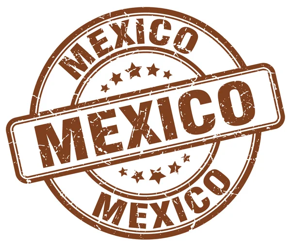 Mexico brown grunge round vintage rubber stamp.Mexico stamp.Mexico round stamp.Mexico grunge stamp.Mexico.Mexico vintage stamp. — Wektor stockowy