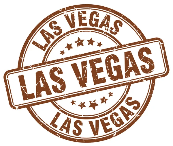 Las Vegas brown grunge round vintage rubber stamp.Las Vegas stamp.Las Vegas round stamp.Las Vegas grunge stamp.Las Vegas.Las Vegas vintage stamp. — Stockvector