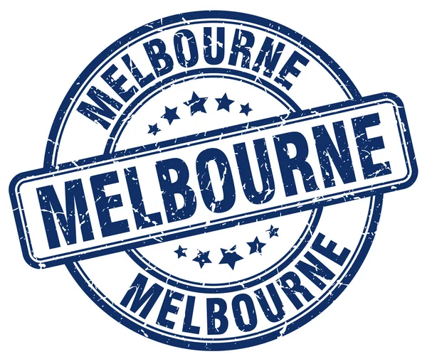 Melbourne blue grunge round vintage rubber stamp.Melbourne stamp.Melbourne round stamp.Melbourne grunge stamp.Melbourne.Melbourne vintage stamp. — Stock Vector
