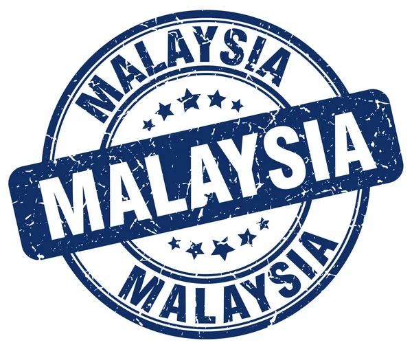 Malásia azul grunge redonda carimbo de borracha vintage Malásia carimbo redondo Malásia carimbo grunge Malásia.Malásia carimbo vintage . — Vetor de Stock