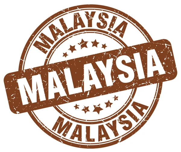 Malásia grunge marrom redondo carimbo de borracha vintage Malásia carimbo redondo Malásia carimbo grunge Malásia.Malásia carimbo vintage . — Vetor de Stock