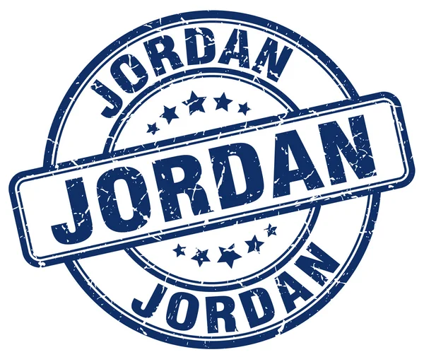 Jordan kék grunge forduló Vintage gumibélyegző. Jordánia bélyegzője. Jordan kerek bélyeg. Jordan grunge pecsét. Jordan. Jordan Vintage bélyegző. — Stock Vector