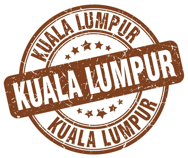 Kuala Lumpur brown grunge round vintage rubber stamp.Kuala Lumpur stamp.Kuala Lumpur round stamp.Kuala Lumpur grunge stamp.Kuala Lumpur.Kuala Lumpur vintage stamp. — Stock Vector