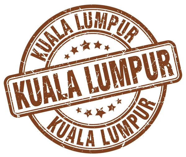 Kuala Lumpur brown grunge round vintage rubber stamp.Kuala Lumpur stamp.Kuala Lumpur round stamp.Kuala Lumpur grunge stamp.Kuala Lumpur.Kuala Lumpur vintage stamp. - Stok Vektor