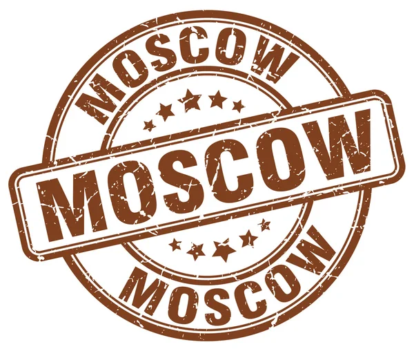 莫斯科棕色的磨碎圆形老式橡皮图章。莫斯科邮票莫斯科圆形邮票。莫斯科格伦格邮票。莫斯科.莫斯科老式邮票. — 图库矢量图片