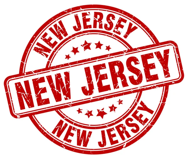 New Jersey vörös grunge kerek Vintage gumibélyegző. New Jersey-i bélyeg. New Jersey kerek pecsétje. New Jersey grunge pecsét. Új Jersey. New Jersey Vintage bélyegző. — Stock Vector