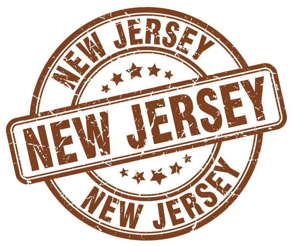 New Jersey grunge marrom rodada carimbo de borracha vintage. New Jersey stamp.New Jersey redonda stamp.New Jersey grunge stamp.New Jersey.New Jersey selo do vintage . —  Vetores de Stock