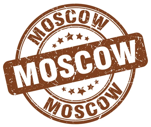 Moskau braun grunge round vintage rubber stamp.moscow stamp.moscow round stamp.moscow grunge stamp.moscow.moscow vintage stamp. — Stockvektor