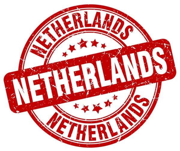 Netherlands red grunge round vintage rubber stamp.Netherlands stamp.Netherlands round stamp.Netherlands grunge stamp.Netherlands.Netherlands vintage stamp. — Stock Vector