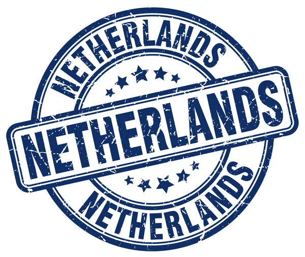 Niederlande blau Grunge Runde Vintage Gummi stempel.Netherlands stamp.Netherlands Runde stamp.Netherlands Grunge stamp.Netherlands.Niederlande Vintage Stempel. — Stockvektor