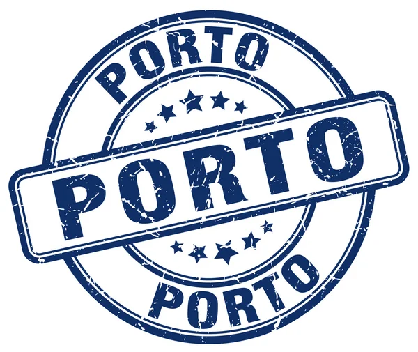Porto kék grunge kerek Vintage gumibélyegző. Porto pecsét. Porto kerek bélyeg. Porto grunge pecsét. Porto. Porto Vintage bélyegző. — Stock Vector