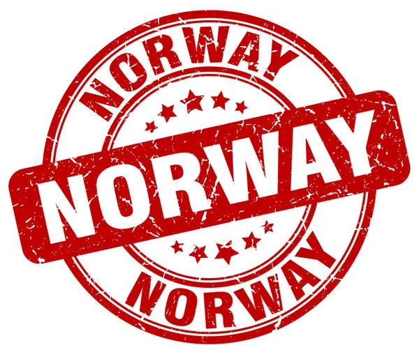 Κόκκινο γκραντζ της Νορβηγίας γύρο vintage καουτσούκ σφραγίδα. Σφραγίδα Νορβηγίας. Στρογγυλή σφραγίδα Νορβηγίας. Σφραγίδα της Νορβηγίας. Νορβηγία. Νορβηγία vintage σφραγίδα. — Διανυσματικό Αρχείο