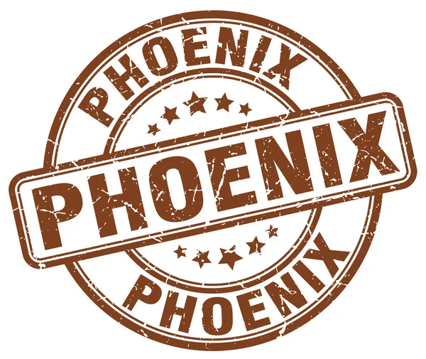 Phoenix grunge marrón redondo vintage goma stamp.Phoenix stamp.Phoenix ronda stamp.Phoenix grunge stamp.Phoenix.Phoenix sello vintage . — Vector de stock