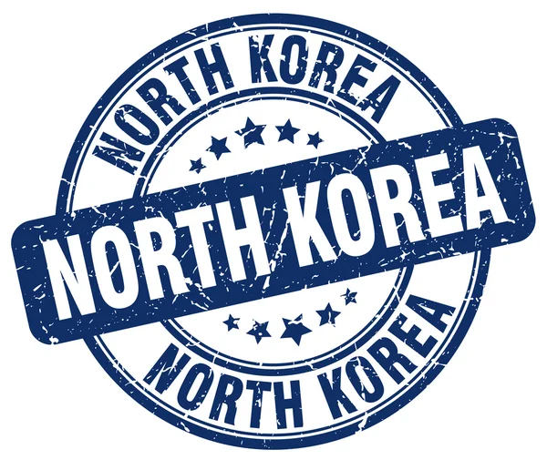 North Korea blue grunge round vintage rubber stamp.North Korea stamp.North Korea round stamp.North Korea grunge stamp.North Korea.North Korea vintage stamp. — Stock Vector