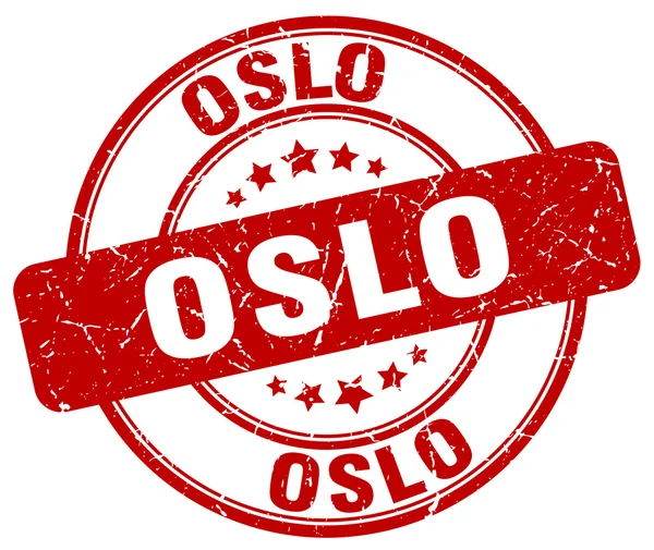Oslo red grunge round vintage rubber stamp.Oslo stamp.Oslo round stamp.Oslo grunge stamp.Oslo.Oslo vintage stamp. — Stock Vector