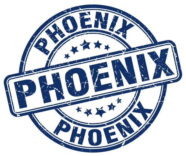 Phoenix grunge azul redondo vintage goma stamp.Phoenix stamp.Phoenix ronda stamp.Phoenix grunge stamp.Phoenix.Phoenix sello vintage . — Vector de stock