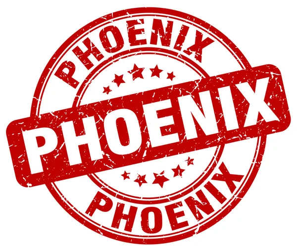 Phoenix grunge rojo redondo vintage goma stamp.Phoenix stamp.Phoenix ronda stamp.Phoenix grunge stamp.Phoenix.Phoenix sello vintage . — Vector de stock