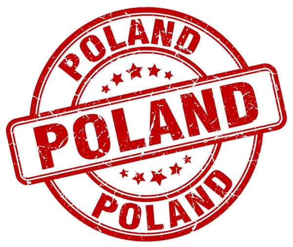 Polônia grunge vermelho redondo carimbo de borracha vintage Polônia stamp.Poland redonda stamp.Poland grunge stamp.Poland.Poland carimbo do vintage . —  Vetores de Stock