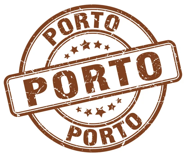 Porto barna grunge kerek Vintage gumibélyegző. Porto pecsét. Porto kerek bélyeg. Porto grunge pecsét. Porto. Porto Vintage bélyegző. — Stock Vector