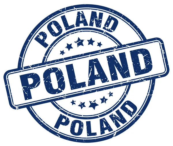 Polen blau Grunge Runde Vintage Stempel. Polen-Stempel. Polen runde Stempel. Polen Grunge Stempel. Polen.Polen Vintage Stempel. — Stockvektor