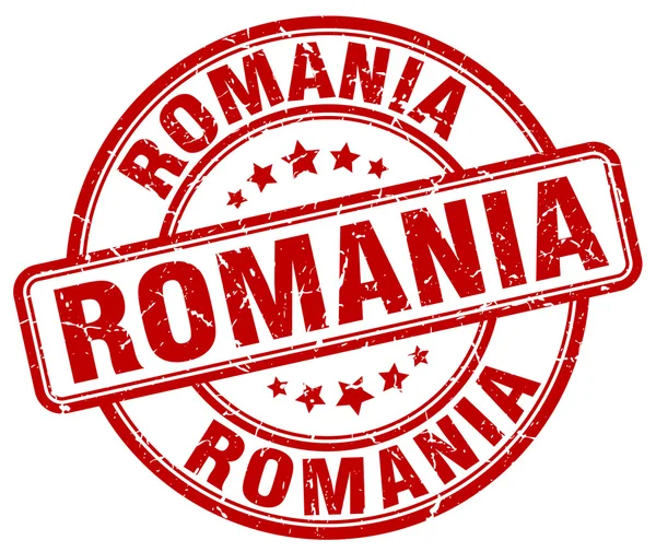 Romania red grunge round vintage rubber stamp.Romania stamp.Romania round stamp.Romania grunge stamp.Romania.Romania vintage stamp. — Stock Vector