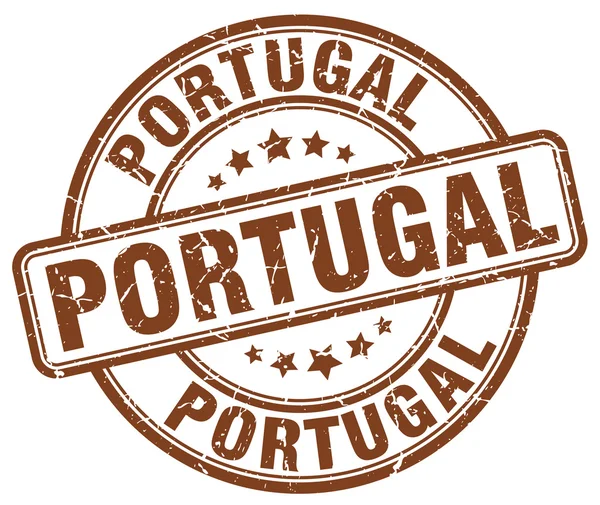 Portugal grunge marrón redondo vintage goma stamp.Portugal stamp.Portugal ronda stamp.Portugal grunge stamp.Portugal.Portugal sello vintage . — Vector de stock
