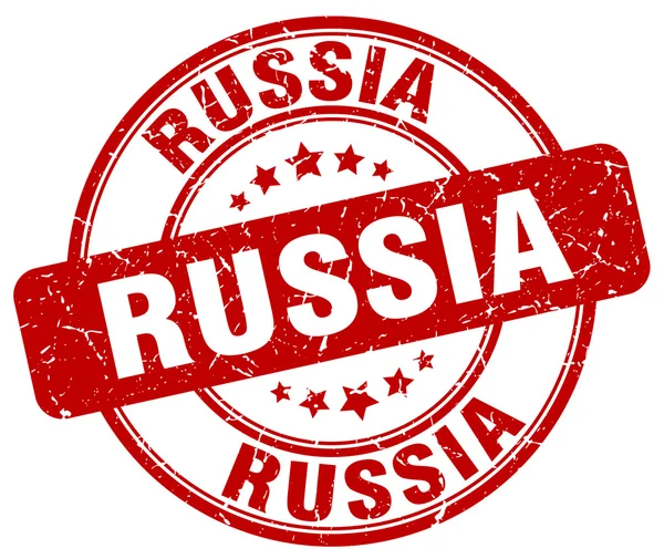 Russia red grunge round vintage rubber stamp.Russia stamp.Russia round stamp.Russia grunge stamp.Russia.Russia vintage stamp. — Stock Vector