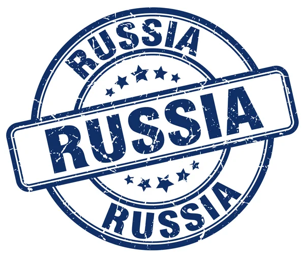 Rusia grunge azul ronda sello de goma vintage. Rusia stamp.Russia ronda stamp.Russia grunge stamp.Russia.Russia sello vintage . — Vector de stock