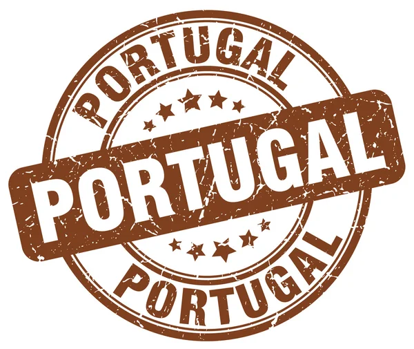 Portugália barna grunge kerek Vintage gumibélyegző. Portugália pecsét. Portugália kerek bélyeg. Portugália grunge pecsét. Portugália. Portugal Vintage bélyegző. — Stock Vector