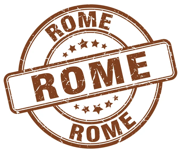 Róma barna grunge kerek Vintage gumibélyegző. Róma pecsétje. Róma kerek bélyeg. Róma grunge pecsét. Rome. Rome Vintage bélyegző. — Stock Vector